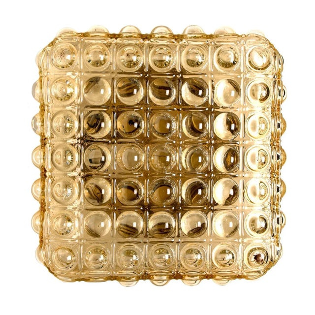 Square Shaped Bubble Glass Wall Lights by Glashütte for Limburg, 1970s, Set of 2 For Sale - Image 3 of 11