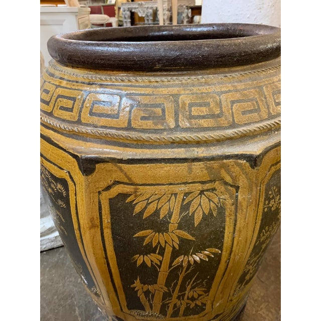 Mid-Century Modern Large Scale Glazed Oriental Urn For Sale - Image 3 of 8