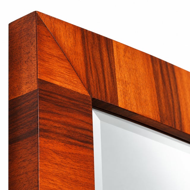 Mid-20th Century Italian Macassar Veneered Beveled Mirror attributed to Osvaldo Borsani for Atelier Di Varedo, 1930s For Sale - Image 3 of 8