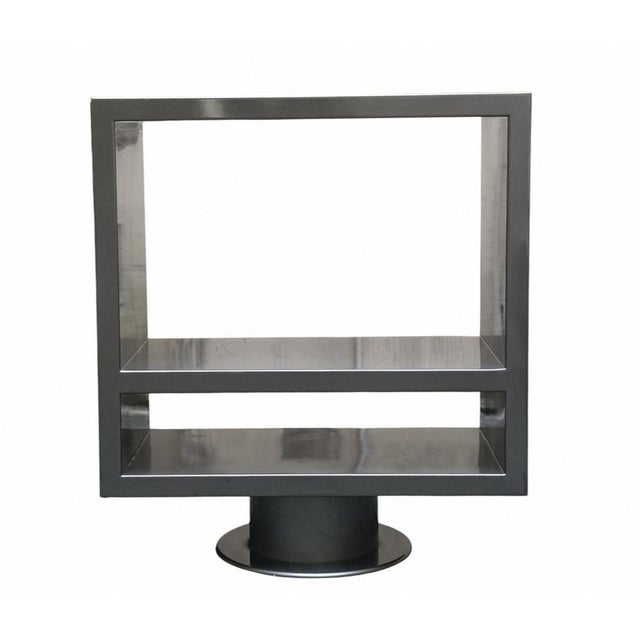 Gray Rotating Metal Console Table, Italy, 1990s For Sale - Image 8 of 8