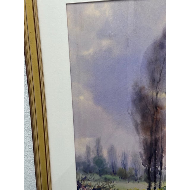 Circa 2000 Rafael Requena (1932 - 2003) "Xochimilco, Mexico" Framed Watercolor For Sale - Image 9 of 12