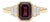 Garnet Emerald Cut Statement Ring, Art Deco Garnet Ring, January Birthstone Ring Us 7 For Sale