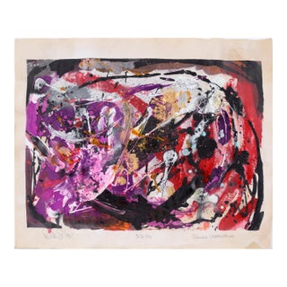 "Samba Underground" Abstract Expressionist Acrylic on Paper by Ricardo De Silva For Sale