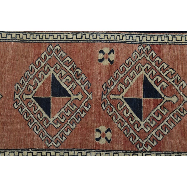 1970s Vintage Turkish Handmade Wool Cotton Orange Runner Rug For Sale - Image 11 of 11