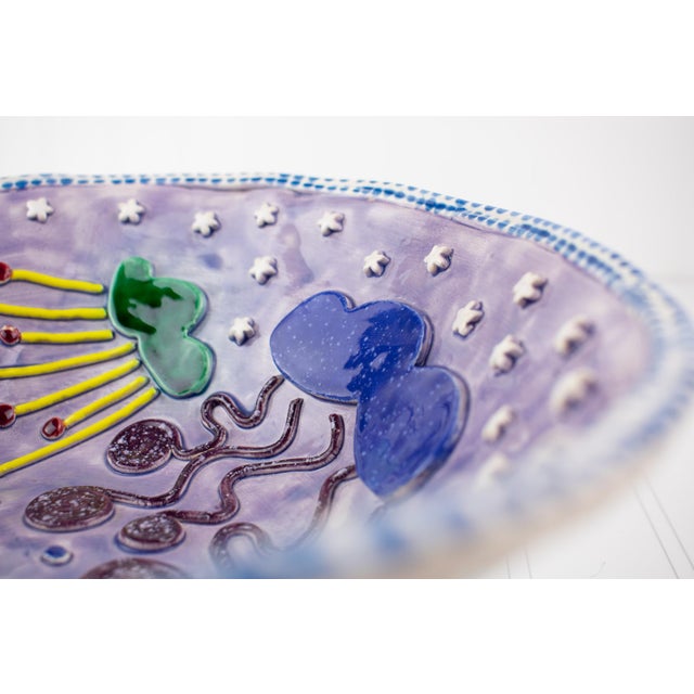 Signed Postmodern Majolica Pottery Bowl - Circa 1990's For Sale - Image 10 of 18