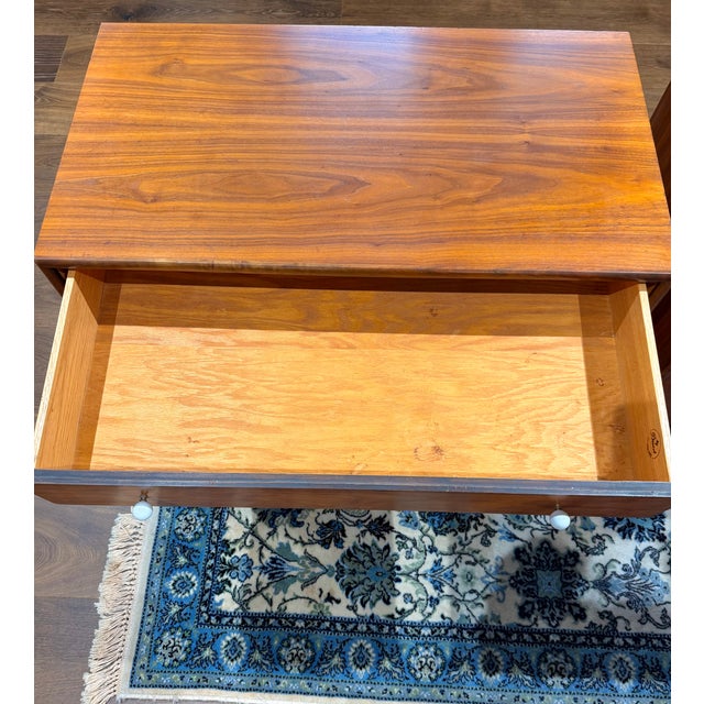 1960s Pair of Drexel Declaration Walnut 3-Drawer Dressers by Kipp Stewart | Mid-Century Modern For Sale - Image 9 of 18