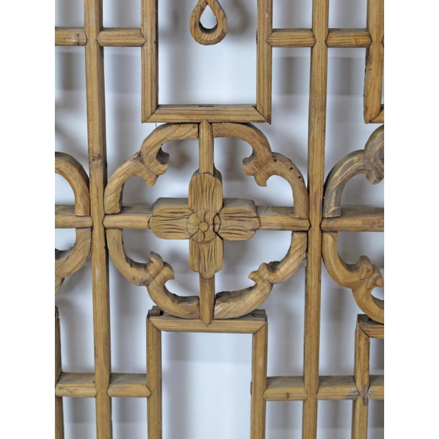 Antique 1900s Chinese Wood Screen Panels - a Pair For Sale In Greensboro - Image 6 of 9