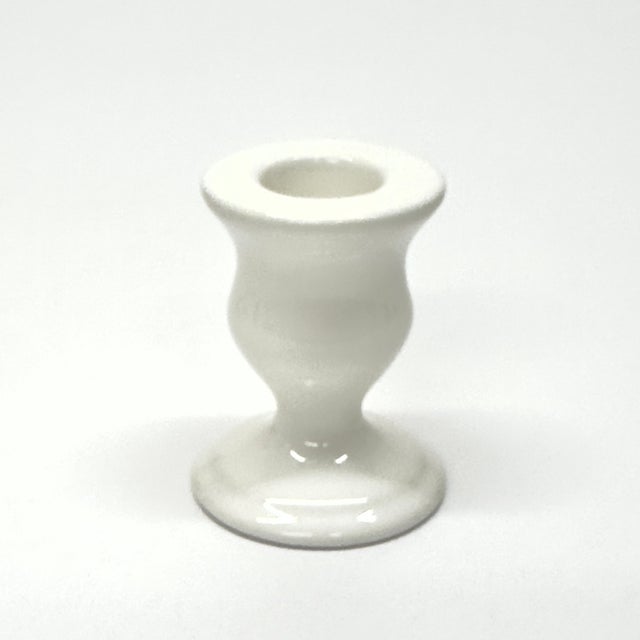 Mixed White Ceramic Candle Holder Curation - Group of 7 For Sale - Image 15 of 16