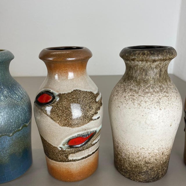 Ceramic Vintage Fat Lava Pottery Vases from Scheurich, Germany, 1970s, Set of 4 For Sale - Image 7 of 18