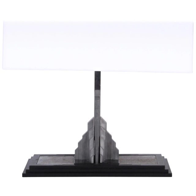 Art Deco 1920s Black "Skyscraper" Bookend Lib-O-Lite Table Lamp For Sale - Image 3 of 11