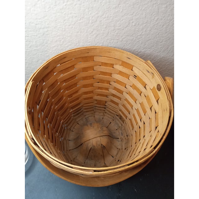 1990s Handwoven 1995 Longaberger Fruit Basket For Sale - Image 5 of 7