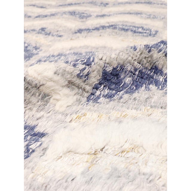 Pasargad Home Moroccan Blue Wool Area Rug- 4'11" X 7'10" For Sale - Image 4 of 6