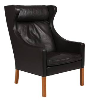 Model 2204 Wingback Chair in Leather by Børge Mogensen for Fredericia