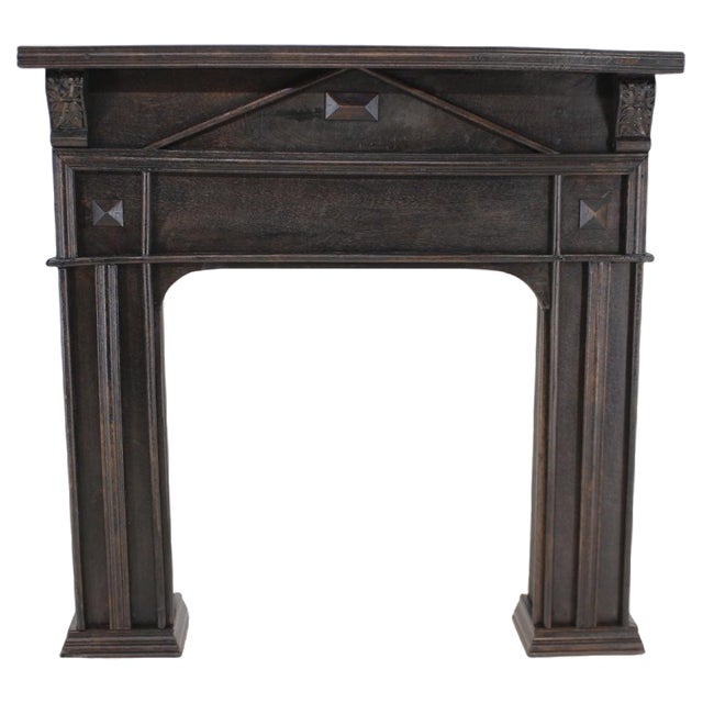 Oak Fireplace Mantel, 1950s For Sale