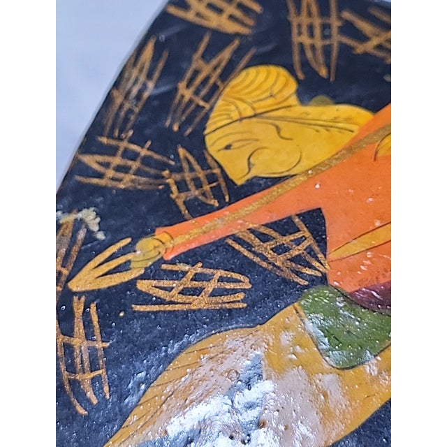 1960s Antique Kashmiri Paper Mache Box – Hand Painted Keepsake Box For Sale - Image 5 of 13