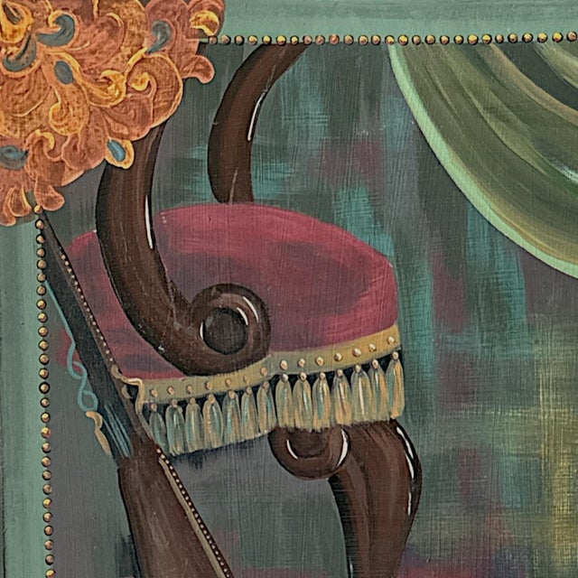 Green Late 20th Century Hand-Painted Folding Occasional Table in the English Country House Style For Sale - Image 8 of 13