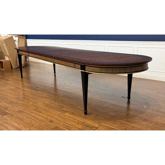 Century Traditional Regency Style Oval Mahogany Dining Table For Sale - Image 11 of 18