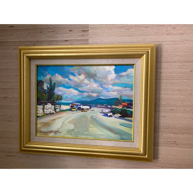 "Westend Road II, Negril" by James P. Kerr (American, born 1953); oil on linen, signed lower left; inscribed to verso...