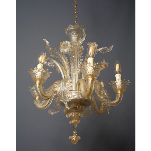 Small Venetian 6-Arm Chandelier For Sale - Image 4 of 12
