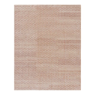 Rug & Kilim’s Modern Block Print Rug in Red and Pink with White Floral Pattern - 12x15 For Sale