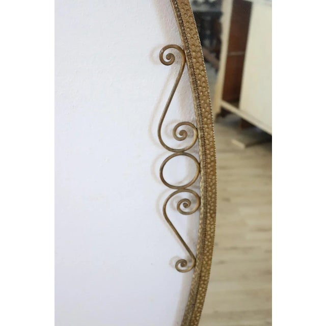 Vintage Gilded Iron Wall Mirror, 1950s For Sale - Image 10 of 11