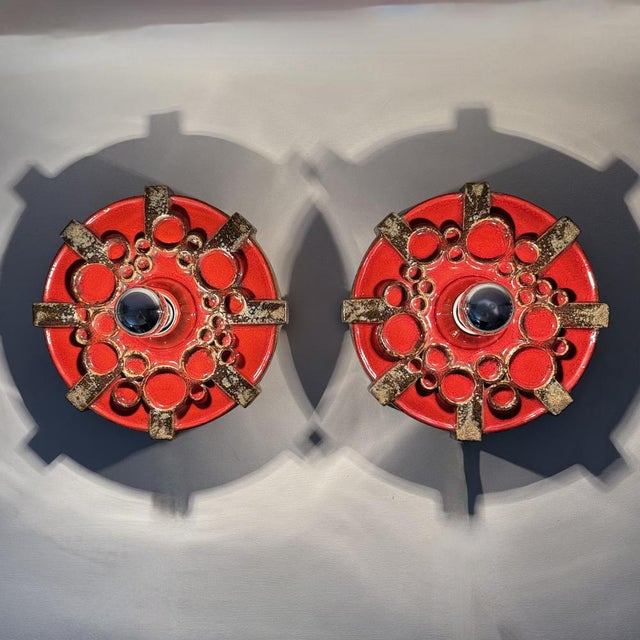 Ceramic Wall Sconces from Hustadt Leuchten, 1970s, Set of 2 For Sale - Image 4 of 18
