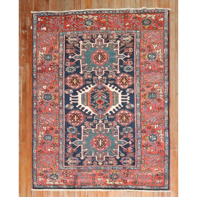 A pair of accent size Navy Field Persian Heriz rugs from the 1st quarter of the 20th century. Measuring 4'10'' x 6' &...