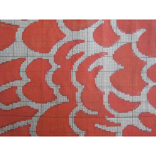 19th Century Antique Textile Design Gouache on Paper For Sale - Image 5 of 6