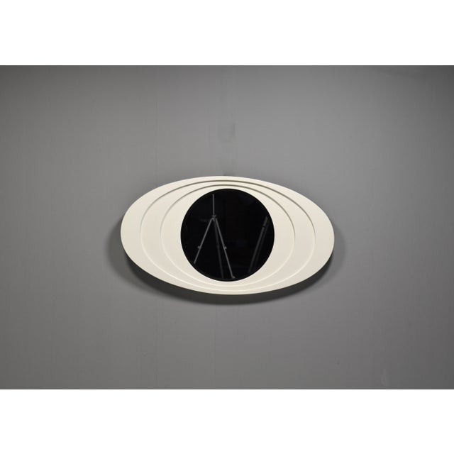 Mid-Century Space Age Carved Wood Mirror, Italy, 1970s For Sale - Image 11 of 14