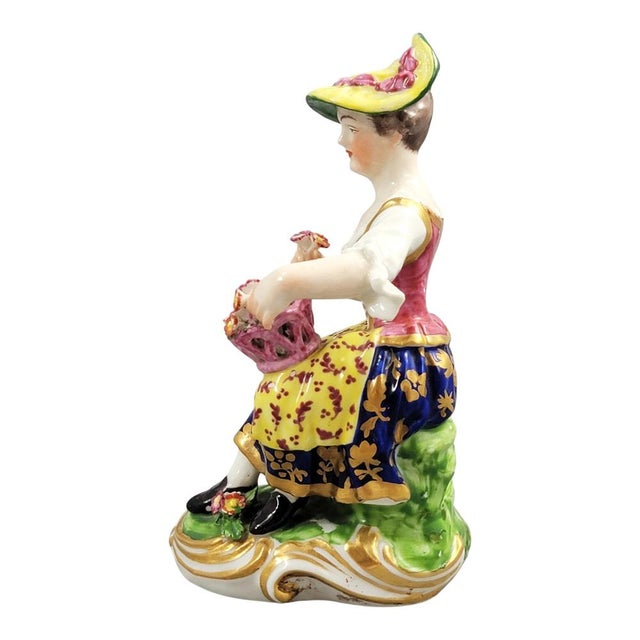 Rococo Porcelain Model No. 8 Figure of Flower Seller from Derby, Late 18th Century For Sale - Image 3 of 10