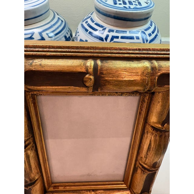 Vintage Faux Gilt Bamboo Picture Frame 5 X7 For Sale - Image 9 of 13