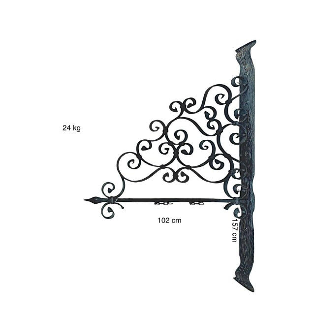 Vintage Wrought Iron Wall Bracket, 1940s For Sale - Image 3 of 13