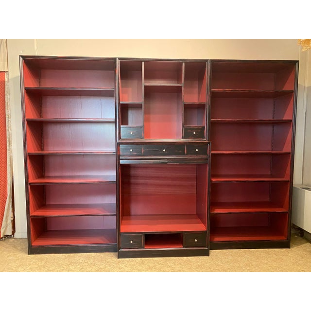 1980s Classic Bookcase of High Italian Craftsmanship From the 80s With Tv Shelf or Bar For Sale - Image 12 of 13