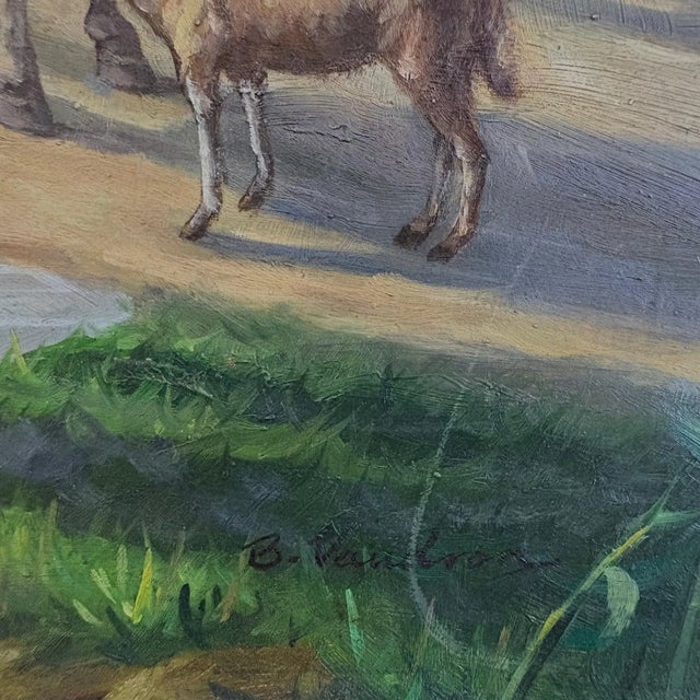 Mid-20th Century Signed B. Parkerson - Pastoral Scene With Cattle, Oil on Canvas For Sale - Image 4 of 4