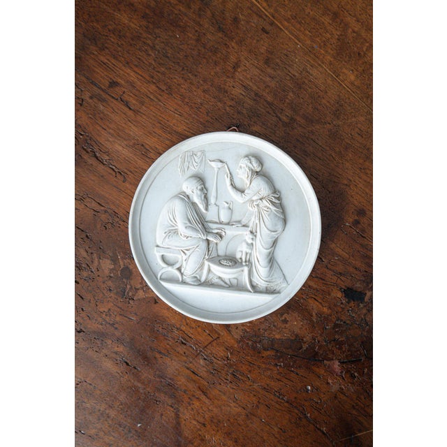 Ivory Bertel Thorvaldsen, Medallions Representing the Four Ages of Man, 1800s, Bisque Porcelain, Set of 4 For Sale - Image 8 of 10