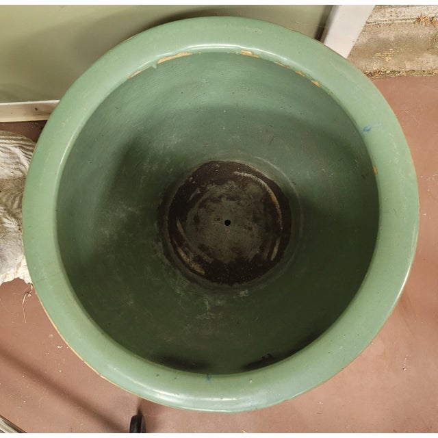 Antique Chinese or Japanese water pot, likely from the 1920s. It is decorated with a stylized dragon (Ryū) and finished...