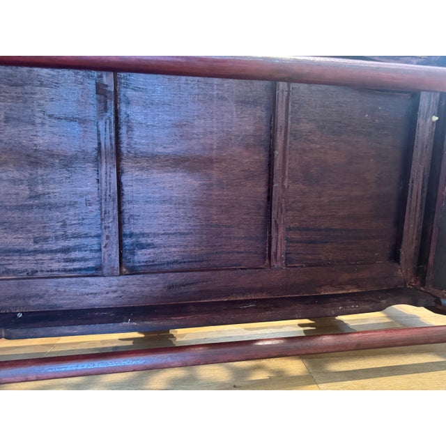 Chinese Carved Hardwood Dragon Settee With Three Dali Dreamstone Marble Panels, Mid-20th Century For Sale - Image 11 of 12
