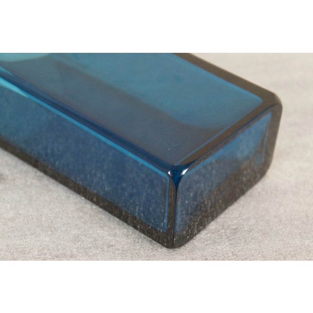 1965 Mid-Century Sven Palmqvist Orrefors Pa Expo Cobalt Blue Flower Vase For Sale - Image 11 of 11