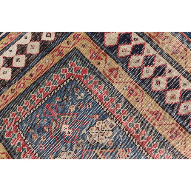 Antique Caucasian Shirvan Rug With Tribal Design and Motifs in Vivid Colors For Sale - Image 12 of 12