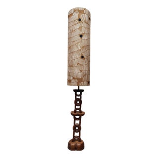 Vintage Danish Wooden Floor Lamp, 1970 For Sale