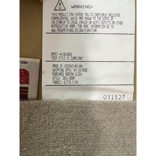 Lee Industries Ava Left Facing Chaise Sofa in Heavy Duty Washable Linen For Sale - Image 9 of 13