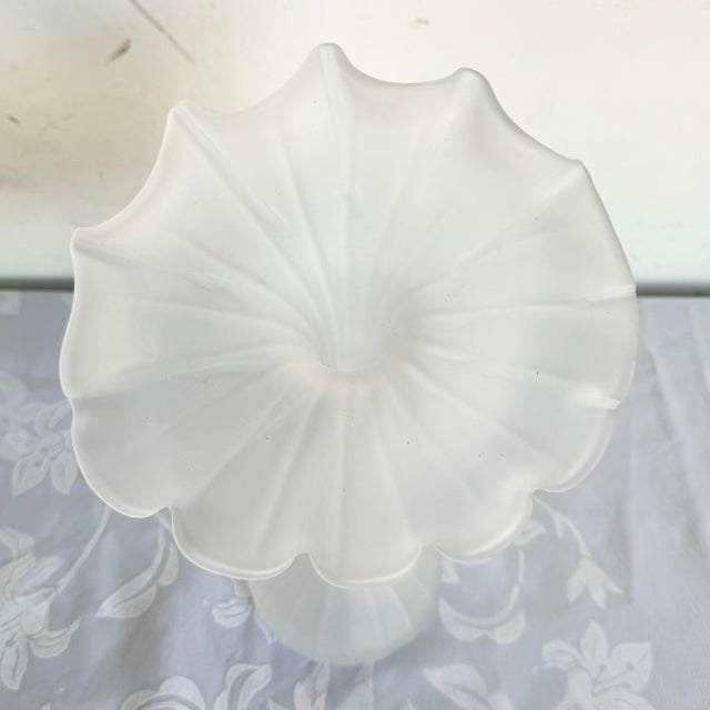 Mid 20th Century Frosted Hand Blown Glass Jack in the Pulpit Vase by Leonardo Handarbeit For Sale - Image 5 of 9