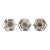 Set of 3 Vintage 2 In. Hexagon Glass Cabinet Drawer Knobs For Sale
