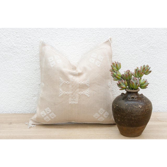 Linen Salted Earth Silk Rug Pillow For Sale - Image 8 of 8