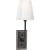 Hulton Sconce in Bronze with Crystal Backplate and White Glass Shade Designer: Thomas O'Brien Height: 17" Extension: 7.5"...