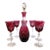 Late 20th Century Nachtmann Nierstein Cranberry Red Cut Crystal Decanter 7 Wine Goblets - 8 pcs For Sale