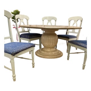 60” Round Bausman Furniture Company Hardwood Pedestal Table For Sale