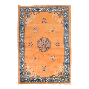 Fire Orange Antique Chinese Rug, 5'11'' X 8'8''