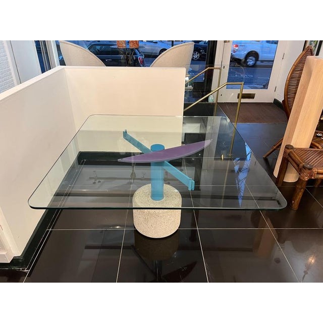 Postmodern Postmodern 8-Seater Dining Table attributed to Giovanni Offredi, 1980s For Sale - Image 3 of 11