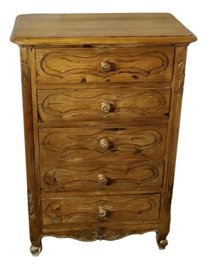 French Style Chest of Drawers in Golden Pine, 1960s